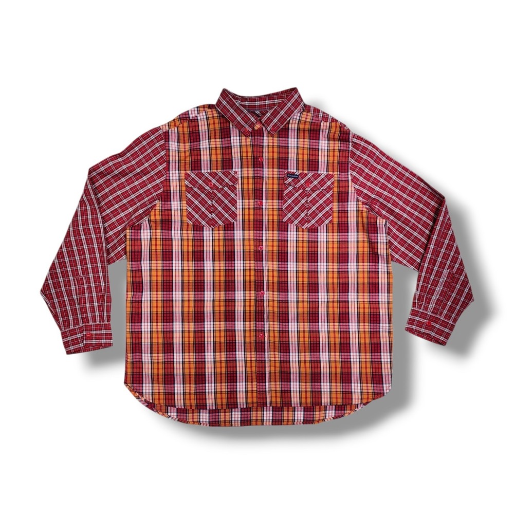 Rocawear Button Down‎ Red/Orange Plaid Long Sleeve Shirt Street Wear Men's 3XL